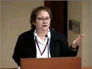 Sister Donna Quinn at Harvard Divinity School in 2002, screencapture from online video